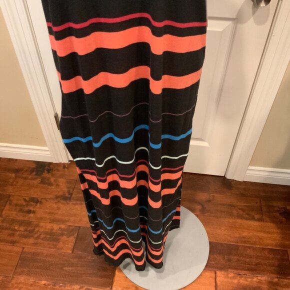 Free People Multicolor Striped Short Sleeve Maxi Dress Size Medium - Picture 3 of 6